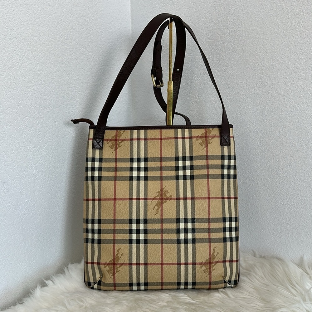 💯Authentic Burberry Beige and Brown Plaid Messenger Bag🍀 - Picture 7 of 17